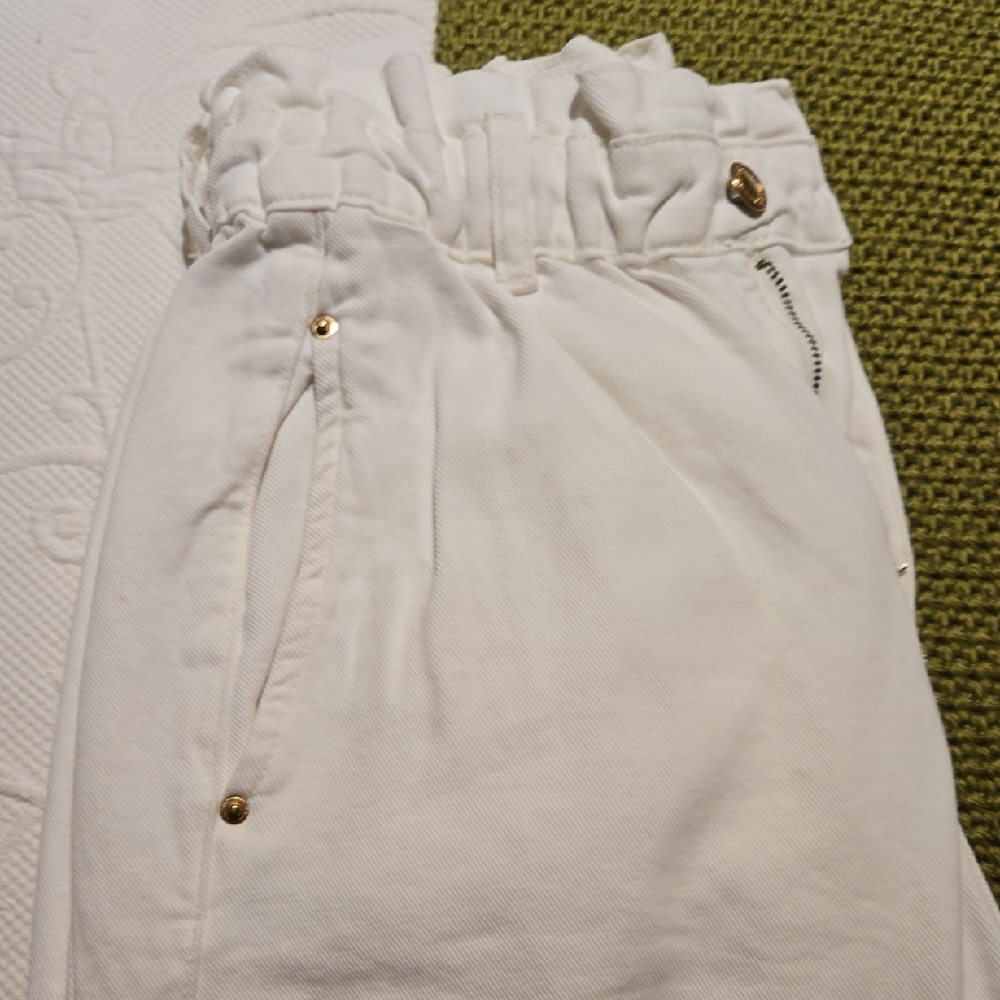 Zara White Paperbag Denim